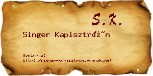Singer Kapisztrán névjegykártya